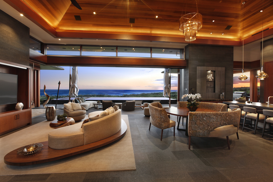 Kahalawai custom home living room